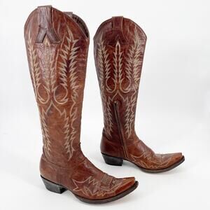 Old Gringo Vesuvio Brass Mayra Bis Knee High Tall Western Cowgirl Boot size 9.5